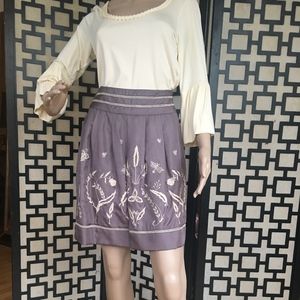 YoanaBoraschi Silk Lavender w Crm Embroidery Skirt